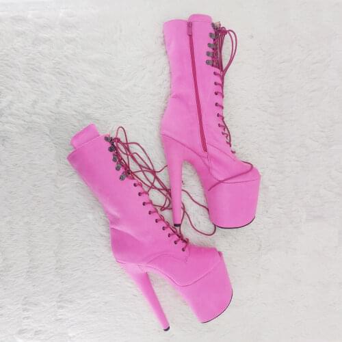 Leecabe 20CM/8Inch suede upper top open fashion High Heels Pole Dance boot