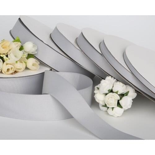 Width 7mm/10mm/15mm/20mm/25mm/38mm Grey Color Grosgrain Ribbon For Wedding Party Decorations & DIY Gift Wrapping (5 yards/lot)