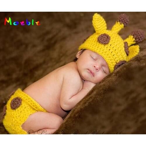 Lovely Deer Designs Newborn BOYS Photo Props Knitted Crochet Infant BABY Animal Costume New Year Baby Outfit MZS-14107