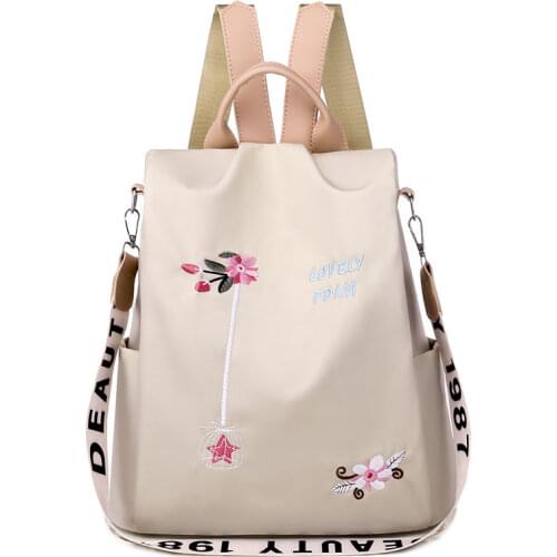 2020 Fashion Women Backpack Solid Color Embroidery Book Bag for Girl Chinese Folk-custom Backpack Large Capacity School Bags