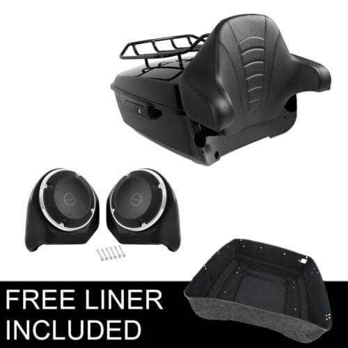 Motorcycle Black King Trunk Luggage Rack Speaker For Harley Tour Pak Touring Road King Electra Glide Street Glide 2014-2020