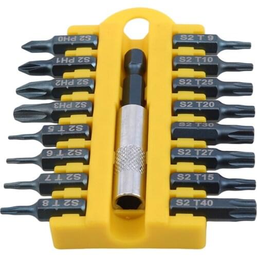17pcs Security Tamper Proof Torx Hex Star Bit Set Magnetic Holder Screwdriver Bits Torx Hex Star Tamper Proof Screwdrivers Bit