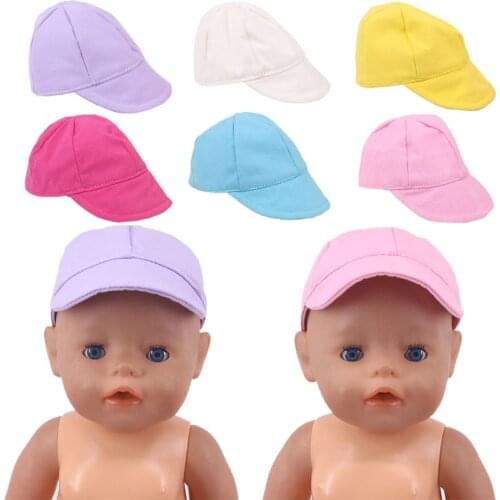 Solid Color Baseball Cap Doll Clothes Accessories For 18 Inch American Doll&43 Cm Born Baby Items,Our Generation,Kids Toys Gifts
