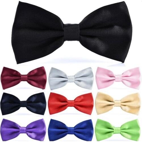 Solid bow tie dress shirt brand new butterfly adult bow ties wedding party neckwear accessory easy hook 2pcs/lot