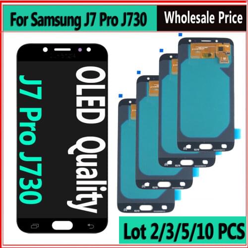 Tested 5 Piece/Lot OLED For Samsung J7 Pro 2017 J730 LCD Display For Samsung J7 2017 J730F LCD Screen Touch Digitizer Assembly