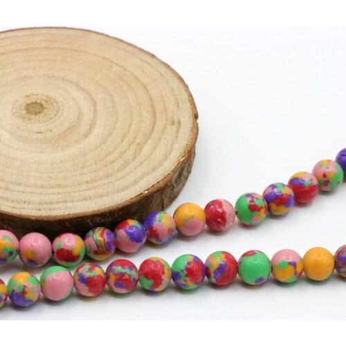 Multicolor Turkey Stone 6mm round loose beads 15" DIY women hot sale suitable for making bracelets necklace design