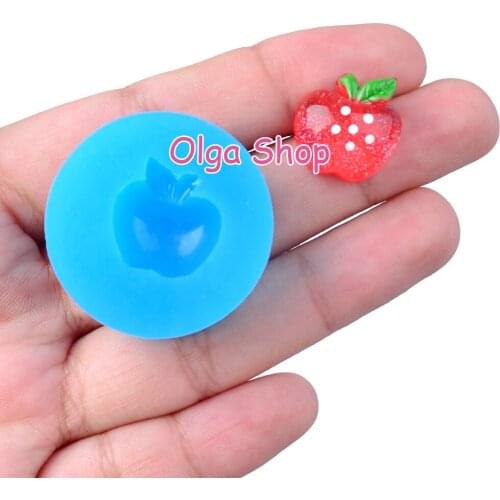 SYL146 15.5mm Apple Silicone Mold Fondant Cake Decoration Candy Resin Clay DIY Candle Craft Soap Pendant FOOD SAFE OVEN SAFE