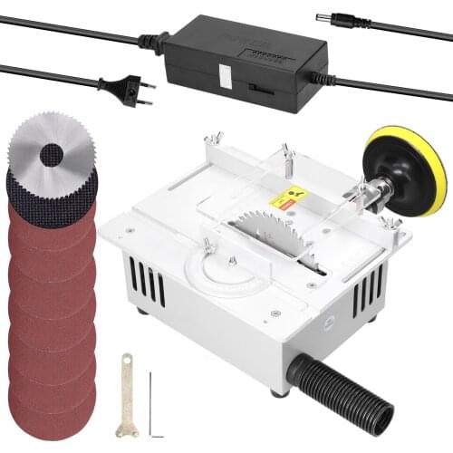 T1 Mini Electric Saws Electric Table Saw Small Household DIY Woodworking Cutting Machine Lathe Machine with 1.5-10mm Collet