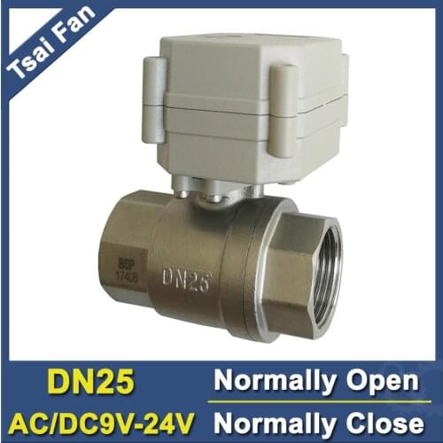 TF25-S2-C 2-Way Stainless Steel 1" DN25 Normal Open / Close Valve AC/DC9V-24V 2 Wires or 5 Wires High Quality CE/IP67