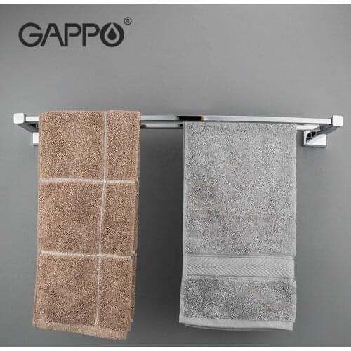 GAPPO Double Layer Towel Holder Hooks Wall Mounted Stainless Steel Toilet Washroom Towel Rack Bathroom Accessories G3809