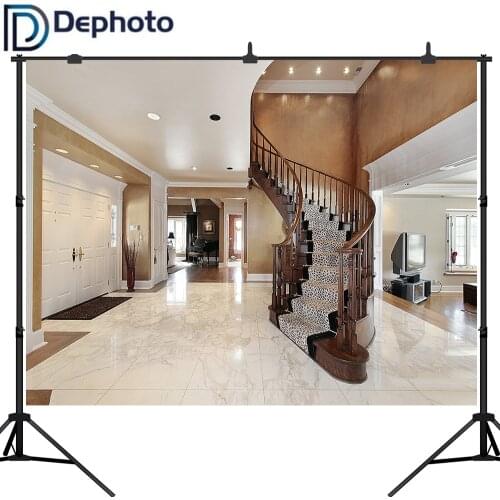 Dephoto Indoor Staircase Backdrop Photography Luxury House Wedding Photo Studio Background Vinyl Fondos De Estudio Fotografia
