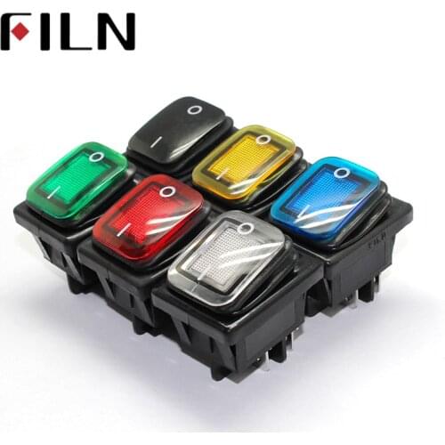 On off 30A/250V Heavy Duty 4 pin DPST IP67 Sealed Waterproof T85 Auto Boat Marine Toggle Rocker Switch with LED 12V 220V 30x22