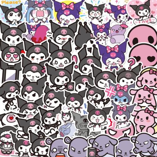 50 Kuromi Stickers Cute Cartoon Mobile Phone Water Cup Party Luggage Waterproof Decoration Stickers