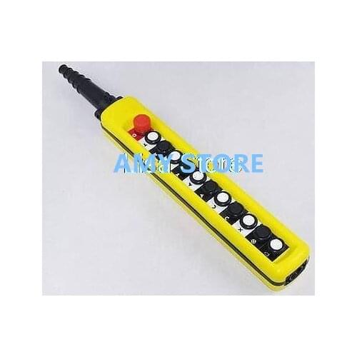 XAC-11913 2 Speed Hoist Crane Truck 11 Pushbuttons Pendant Control Station E-Stop