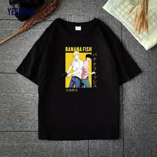 YESMOLA Banana Fish T Shirt Funny Anime Women Manga Streetwear T-shirt Casual Short Sleeve Tshirt Homme Hip Hop Top Graphic Tees