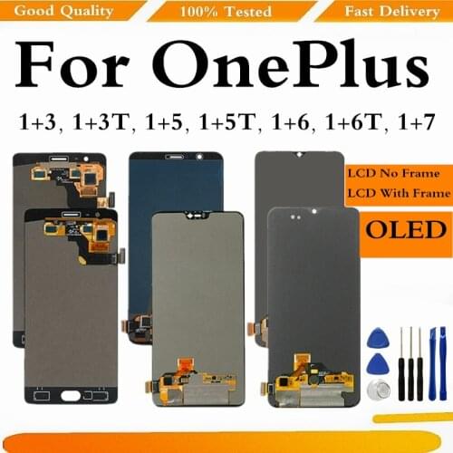 For OnePlus 3 3T 5 5T 6 6T 7 LCD Display Touch Screen Digitizer Replace Part For OnePlus A3000 A3010 A5000 A5010 Display Screen