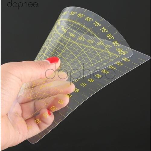 Dophee 1pcs Plastic Quilting Ruler Sector Patchwork Scrapbook Circle Fan Foot Seam Ruler DIY Tailor Sewing Tools