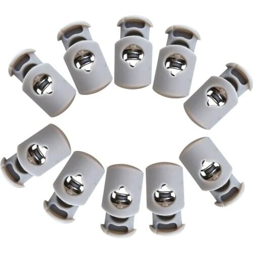 10 Pieces Plastic Barrel Shock Cord Rope Spring Toggle End Lock Stoppers