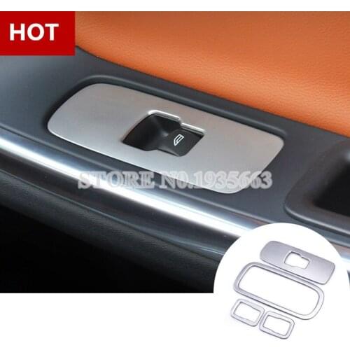 For VOLVO XC60 Stainless Car Door Window Button Frame Trim Cover 2009-2016 4pcs Car Decor Car Accessories Interior