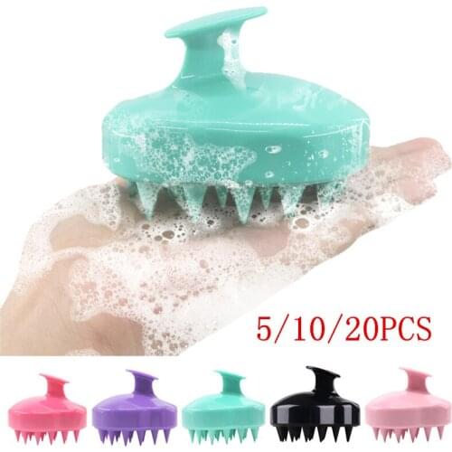 5/10/20 pcs Handheld Silicone Scalp Shampoo Massage Brushes Bath Washing Shower Hair Cleaning Massager Clean Brush Comb