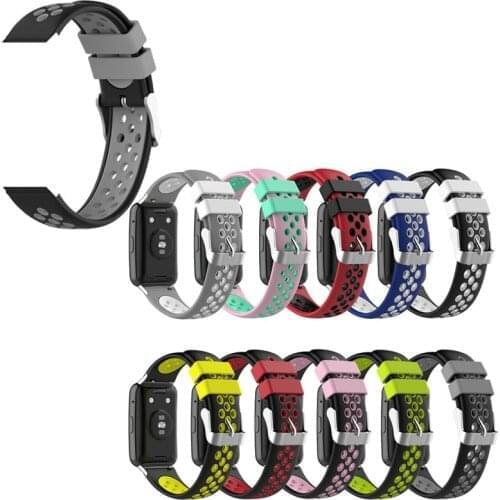 Smart Watch Accessories Silicone Strap for Huawei Watch Fit Tia-B09/tia-B19 Smart Watch Metal Buckle Strap