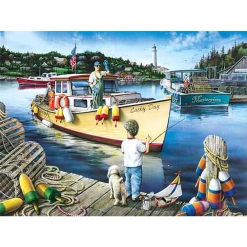 Full Square Drill 5D DIY Diamond Painting Car Scenery 3D Embroidery Cross Stitch Home Decoration