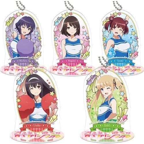 Anime Saenai Kanojo No Sodatekata Blessing Flowers Acrylic Stand Model Doll Pendant Eriri Spencer Action Figure Toy Keyring 9cm