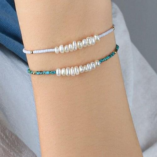 KELITCH Bracelets Handwoven Miyuki Abalone Seed Beaded Bracelet Bangles Women Charm Pearl Jewelry Festival Gifts