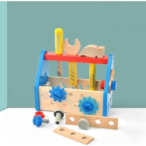 Wooden Take-Along Tool Kit Accessory Repair Toolbox Gift for Boys & Girls