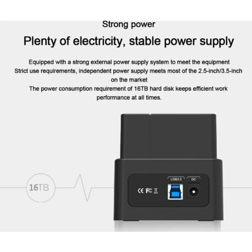 Orico USB 3.0 to SATA HDD Docking Station Reader Enclosure Base for 2.5/3.5 Inch HDD SSD Hard Drive Disk SSD Support 8TB