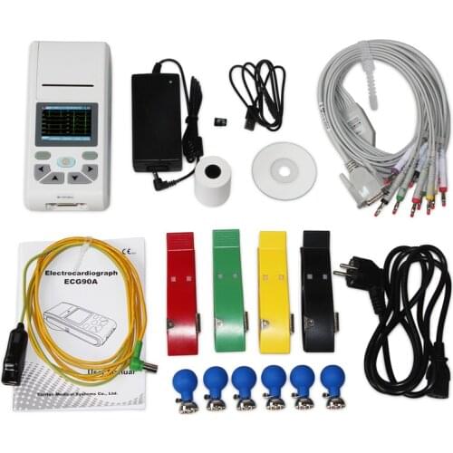 ECG90A USB Software Single Channel ECG waveform electrocardiograph Touch Screen