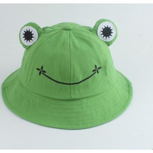 3-12 Years Cute Frog Bucket Hat Panama Hats For Mother Kids Summer Baby Sun Hat Hip Hop Cap Bob Fisherman Chapeau Femme