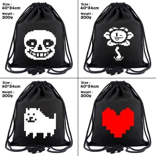 Game Undertale Sans canvas Drawstring bags Toriel Backpack Women Fashion Cosmetic Container Casual Beach Bag Shoes Pouch