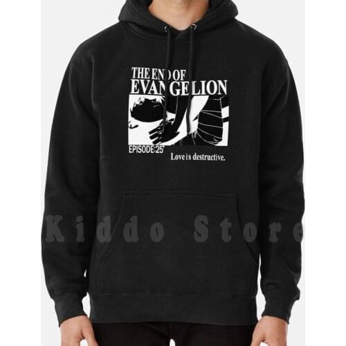 Evangelion hoodie long sleeve Love Is Destructive Evangelion The End Of Evangelion Asuka Shinji Anime