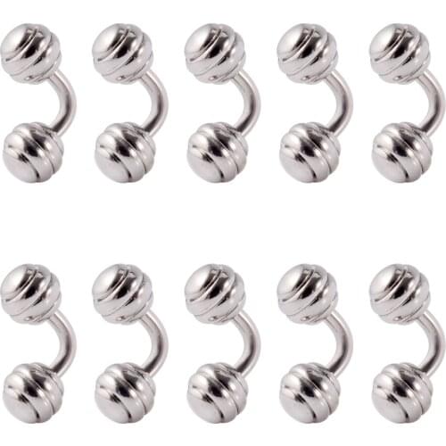 CHUANCI 1 CHUANCI 2PC Stainless Steel Bend Barbell Rings Tragus Ear Piercing PA Nipple Ring Bar Lips Body Piercing Jewelry 14G