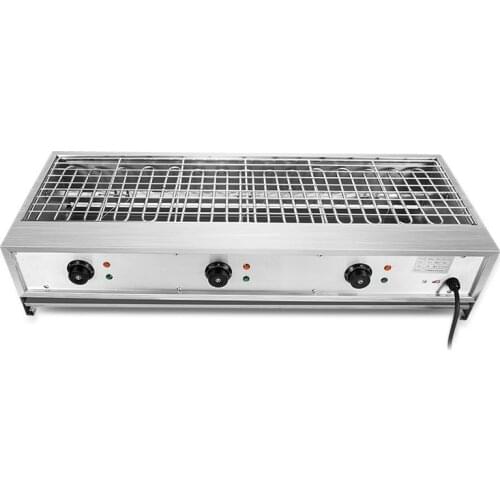 Commercial non-smoking large electric grill 6000W thick desktop barbecue machine grilled chicken wings and lamb skewers machine