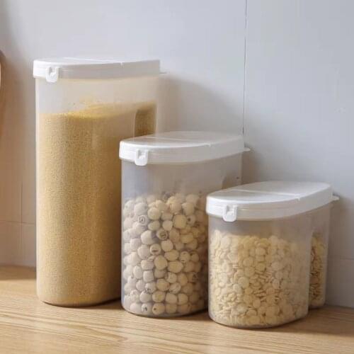 Kitchen Storage Jars Plastic Container Spices Bulk Cereals Food Containers Airtight Plastic Jar With Lid Transparent Storage Box