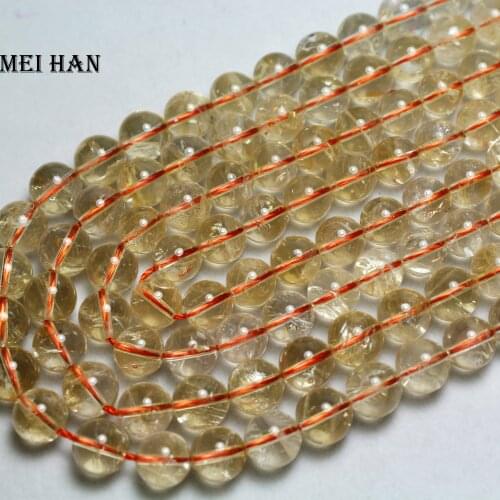 Meihan natural citrine 8-8.8mm (1strand/set) smooth round loose beads for jewelry making design diy bracelet