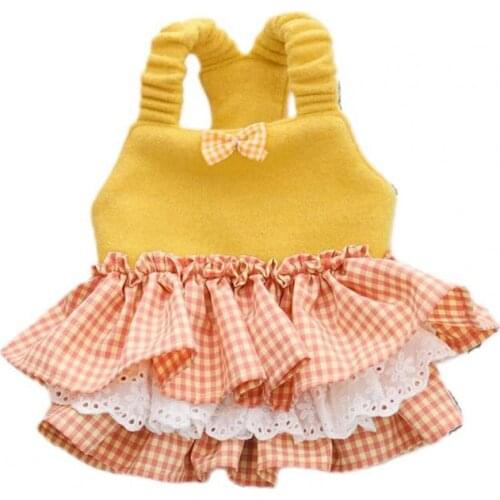 Dog Skirt Pet Skirts Ruffled Hem Two-legged Lovely Polyester Bow-knot Decoration Daily Life Pet Dress