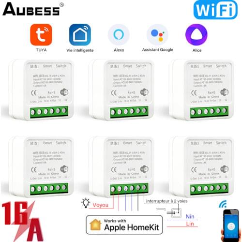 16A Mini Smart Wifi DIY Switch Supports 2 Way Control, Smart Home Universal Module, Works With Alexa Google Home Smart Life App