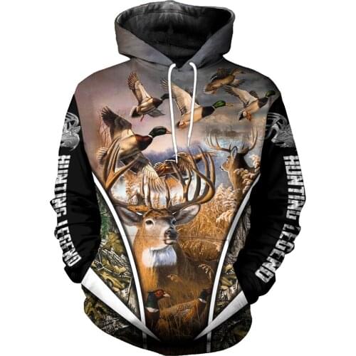 Hunting Legend 3D Print Graphic Hoodie Men 2021 Sweatshirt Streetwear Oversize Casual Zip Pullover Harajuku Hoodie Shirt Homme