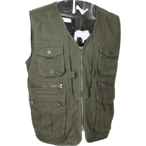 Men Multi-pocket Fishing Vest Quick Dry Breathable Casual Athletic Waistcoat for Fishing Hiking Camping Journalists Photography