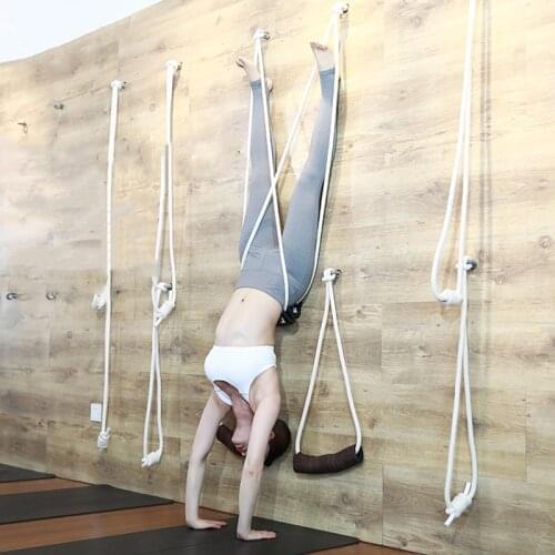 Iyengar Yoga Wall Ropes Sling Kit Yoga Antigravity Inversion Accessorial Tool with Stainless steel Expansion Bolt