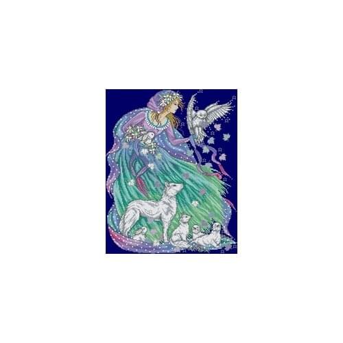 23- Joan Elliott night snowing patterns Counted Cross Stitch DIY Cross Stitch Kits Embroidery