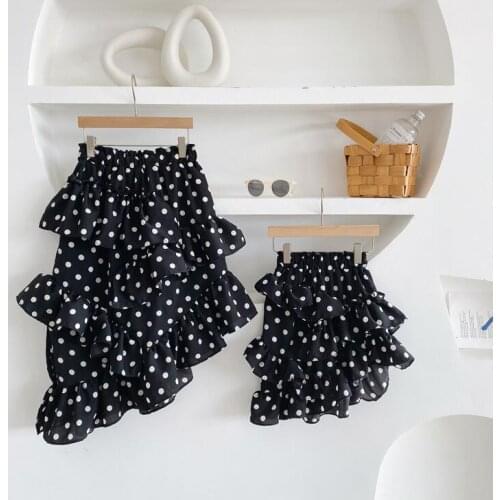 2020 New Girls Dots Ruffles Skirt Fashion Spring Cotton Girls Skirts 1-7t PP115
