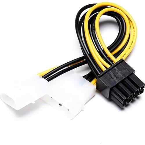 Wholesale IDE Dual 4pin Male to 6pin/8pin Female Graphics Card PCIe PCI-e PCI Adapter Power Supply Extension Conversion cable