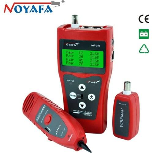 Original Noyafa NF-308 LAN Network Cable Tester Telephone Wire Tracker for Cat5e Cat6e RJ45 BNC RJ11 Line Finder Tone Tool Kit