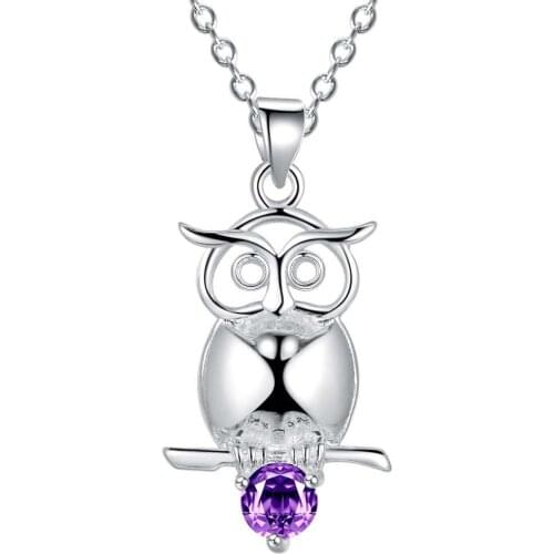 Wholesale Silver Plated Charm Jewelrys Necklace,free Shipping Fashion Fashion Jewelry Pendant Owl AN940