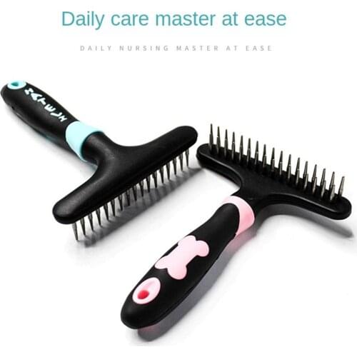 Hair Removal Comb for Dogs Cat Detangler Fur Trimming Dematting Deshedding Brush Grooming Tool For matted Long Hair Curly Pet