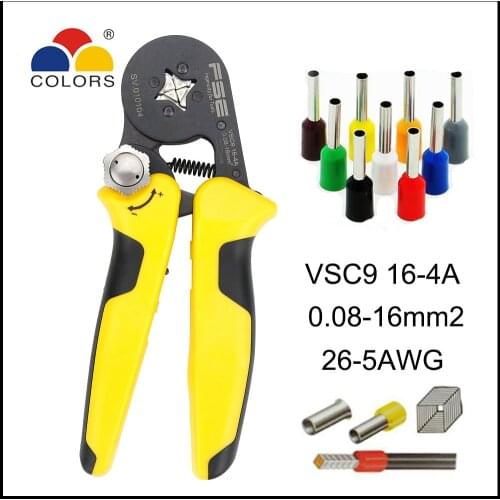 Hand tools VSC9 16-4A mini-type self-adjustable crimping plier fasen tool Special 26-5AWG 0.08-16mm2 Hexagonal crimp